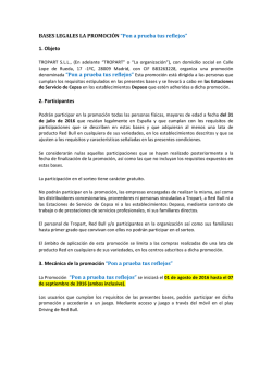 BASES LEGALES LA PROMOCIÓN “Pon a prueba tus