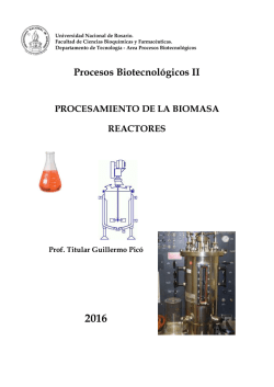 Procesos Biotecnológicos II - Facultad de Ciencias Bioquímicas y