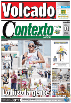 01/08/2016 - Periódico Contexto de Durango
