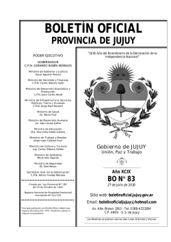 Boletín Oficial - Gobierno de La provincia de Jujuy
