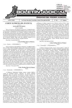 BOLETÍN JUDICIAL N° 146 de la fecha 29 07 2016