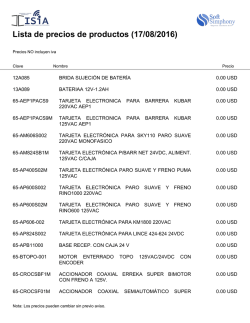 Lista de precios de productos (05/08/2016)