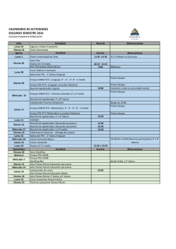 calendario de actividades segundo semestre 2016