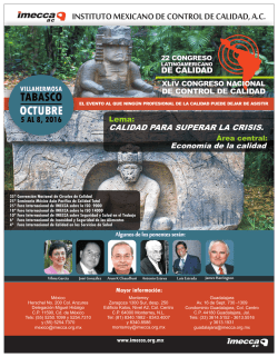 Folleto del congreso 2016 - Instituto Mexicano de Control de Calidad