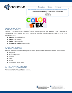 Película Transfer para Vinil Textil de Impresión Colortex