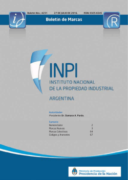 ISSN: 0325-6545 Bolet&iacute;n Nro.: 4231 Autoridades Presidente