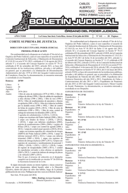 BOLETÍN JUDICIAL N° 142 de la fecha 22 07 2016