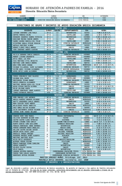 HORARIO DE ATENCIÓN A PADRES DE FAMILIA