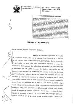 Casación 335-2015, Del Santa: Doctrina jurisprudencial