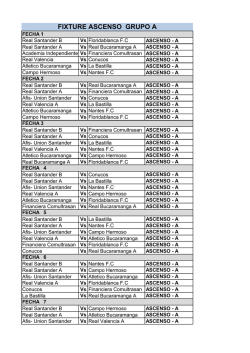 Fixture Categoria Ascenso - Liga Santandereana de Futbol