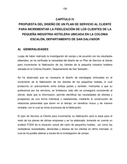 CAPÍTULO IV PROPUESTA DEL DISEÑO DE UN PLAN DE