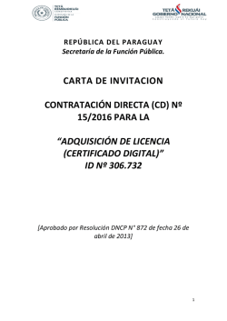 carta de invitacion contratación directa (cd) nº 15/2016 para la