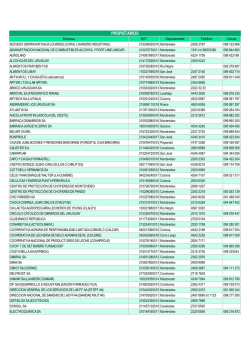 Registro de Propietarios al 28 de julio de 2016