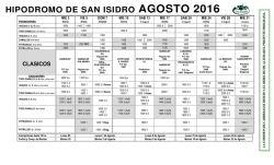 agosto 2016 - Hipódromo de SAN ISIDRO