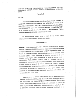Fallo que niega fianza de excarcelación a la exministra Alma