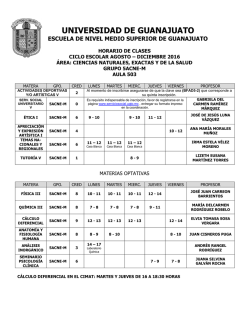 Horarios de Quinto Semestre