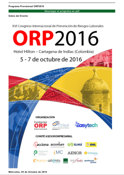 Programa Provisional ORP2016 Descargar el programa en pdf