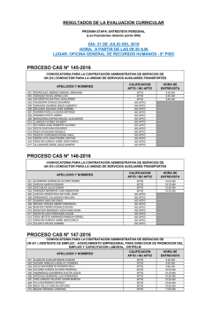 proceso cas n&deg; 145-2016 proceso cas n&deg; 146