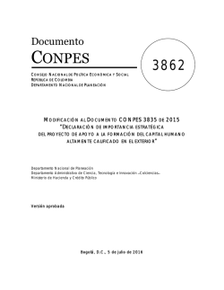 Modificación al documento CONPES 3835 de 2015