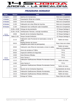 programa-horario - esc. zapatera sport arona