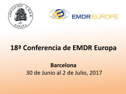 18 Congreso Europeo de EMDR Europe. Barcelona 30