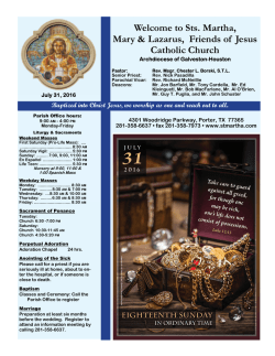 Welcome to Sts. Martha, Mary & Lazarus, Friends of Jesus Catholic