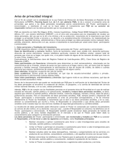 Aviso de privacidad - PQR Planning Quant