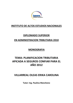 tema: planificacion tributaria apicada a seguros confiar para el año