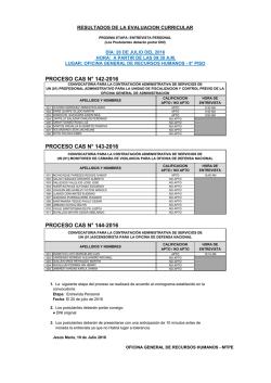 proceso cas n° 142-2016 proceso cas n° 143
