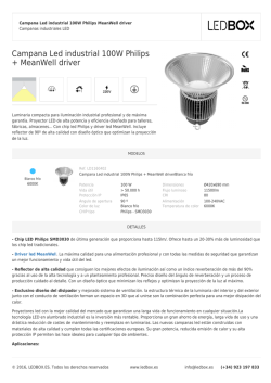 Campana Led industrial 100W Philips + MeanWell driver