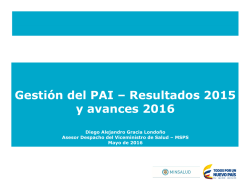 Gestión del PAI – Resultados 2015 y avances 2016