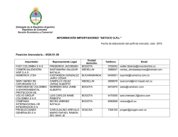 INFORMACIÓN IMPORTADORES “DETUCO SRL”