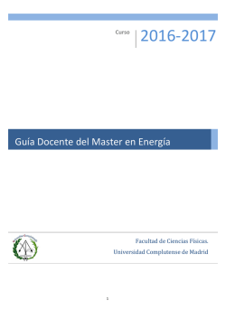 Guía Docente del Master en Energía