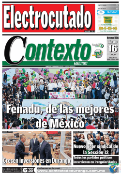 16/07/2016 - Periódico Contexto de Durango