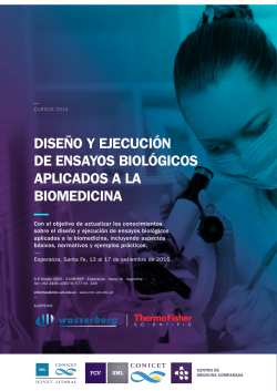 diseño y ejecución de ensayos biológicos aplicados a la biomedicina