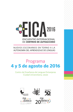 Programa 4 y 5 de agosto de 2016 - Cele