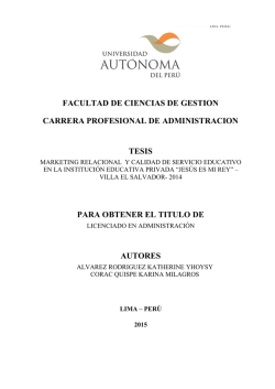 FACULTAD DE CIENCIAS DE GESTION CARRERA PROFESIONAL