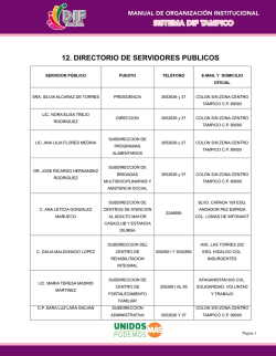 12. DIRECTORIO DE SERVIDORES PUBLICOS
