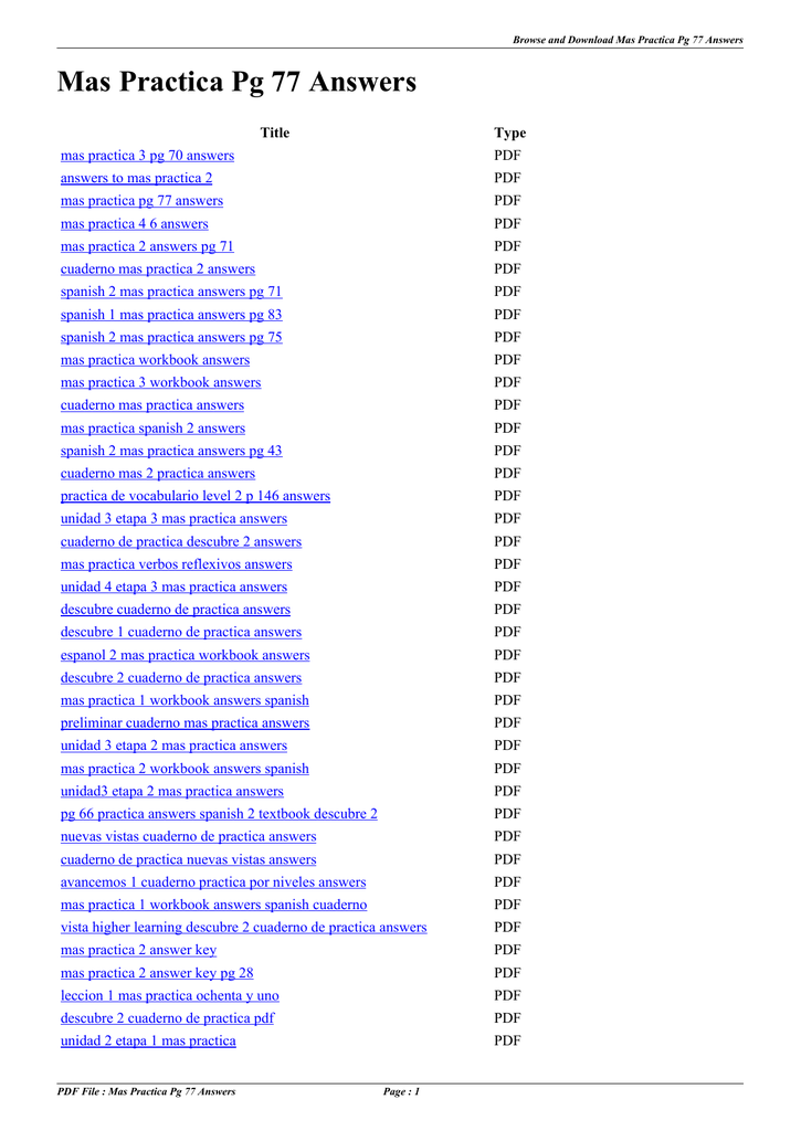 Mas Practica Pg 77 Answers