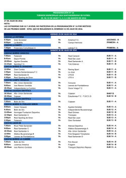 Programación No 16 - Liga Santandereana de Futbol
