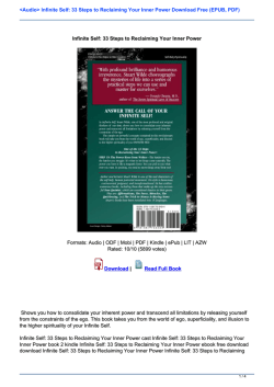 Infinite Self: 33 Steps to Reclaiming Your Inner Power Free