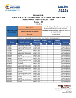 FORMATO E. PUBLICACION DE RESULTADOS DEL PROCESO