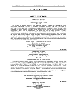 SECCION DE AVISOS AVISOS JUDICIALES