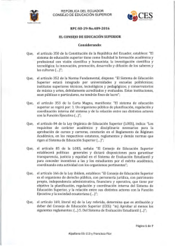 EL CONSEJO DE EDUCACiÓN SUPERIOR Que, el artículo 350 de