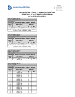 resultados de la evaluación curricular