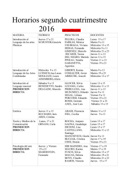 Horarios segundo cuat 2016 Artes con modificación