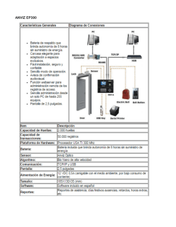 ANVIZ EP300 Características Generales Diagrama