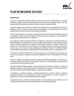 plan de mejoras 2016-2021 - FAU Tucumán