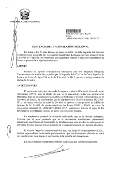 SENTENCIA DEL TRIBUNAL CONSTITUCIONAL En Lima, a los 31
