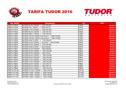 tarifa tudor baterias - Recambios Infra SL en Lugo